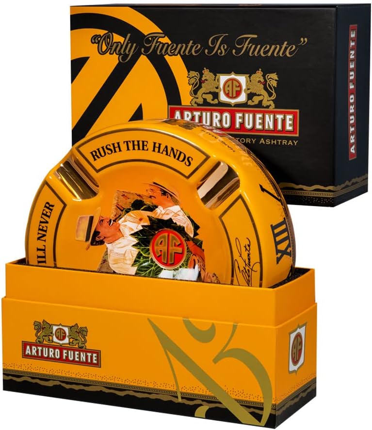 Cinzeiro Arturo Fuente De Ceramica FFox Oxo " Hands Of Time" Round Yellow