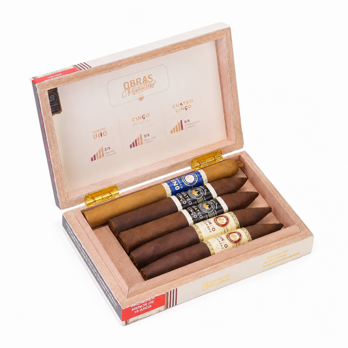 Joya de Nicaragua Seleccion Especial Kit Obras Maestras Tamanhos Variados Box com 5 Charutos