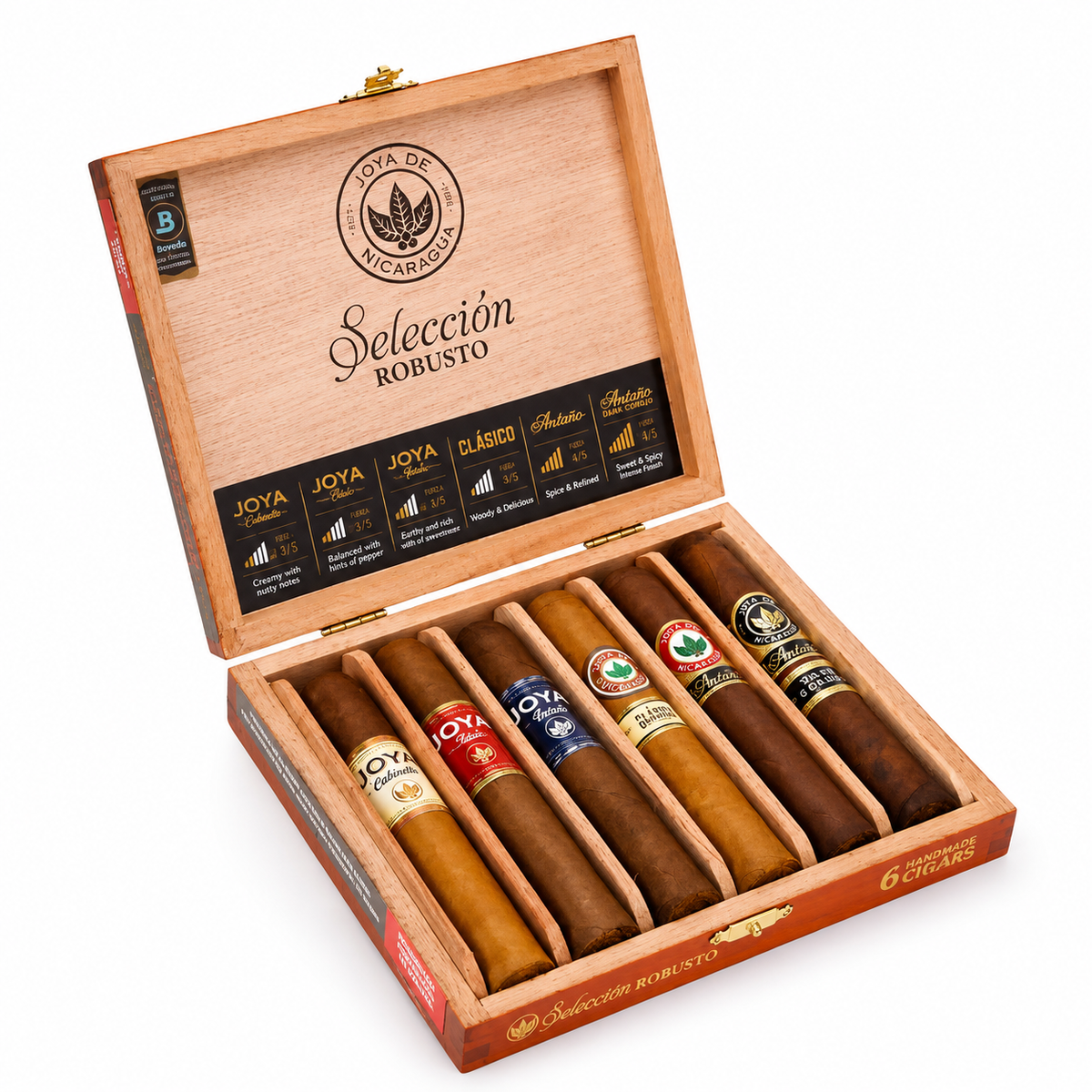 Joya de Nicaragua Selección Robusto 5 × 50 – Caixa com 6 Charutos