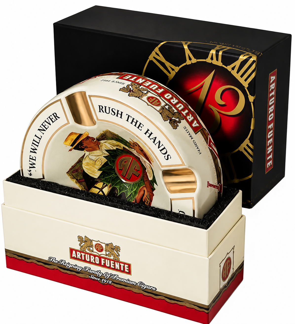 Cinzeiro Arturo Fuente De Ceramica FFox Oxo " Hands Of Time" Round Cream