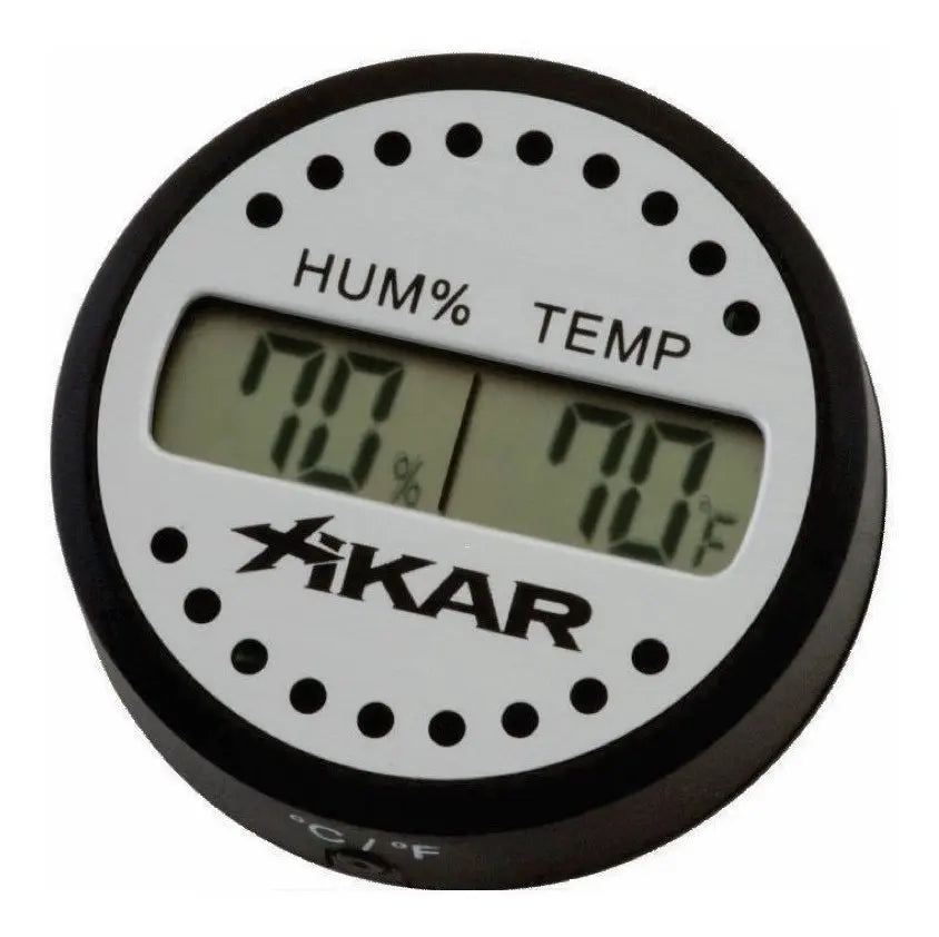 Higrômetro termômetro digital XIKAR Round prata/preto