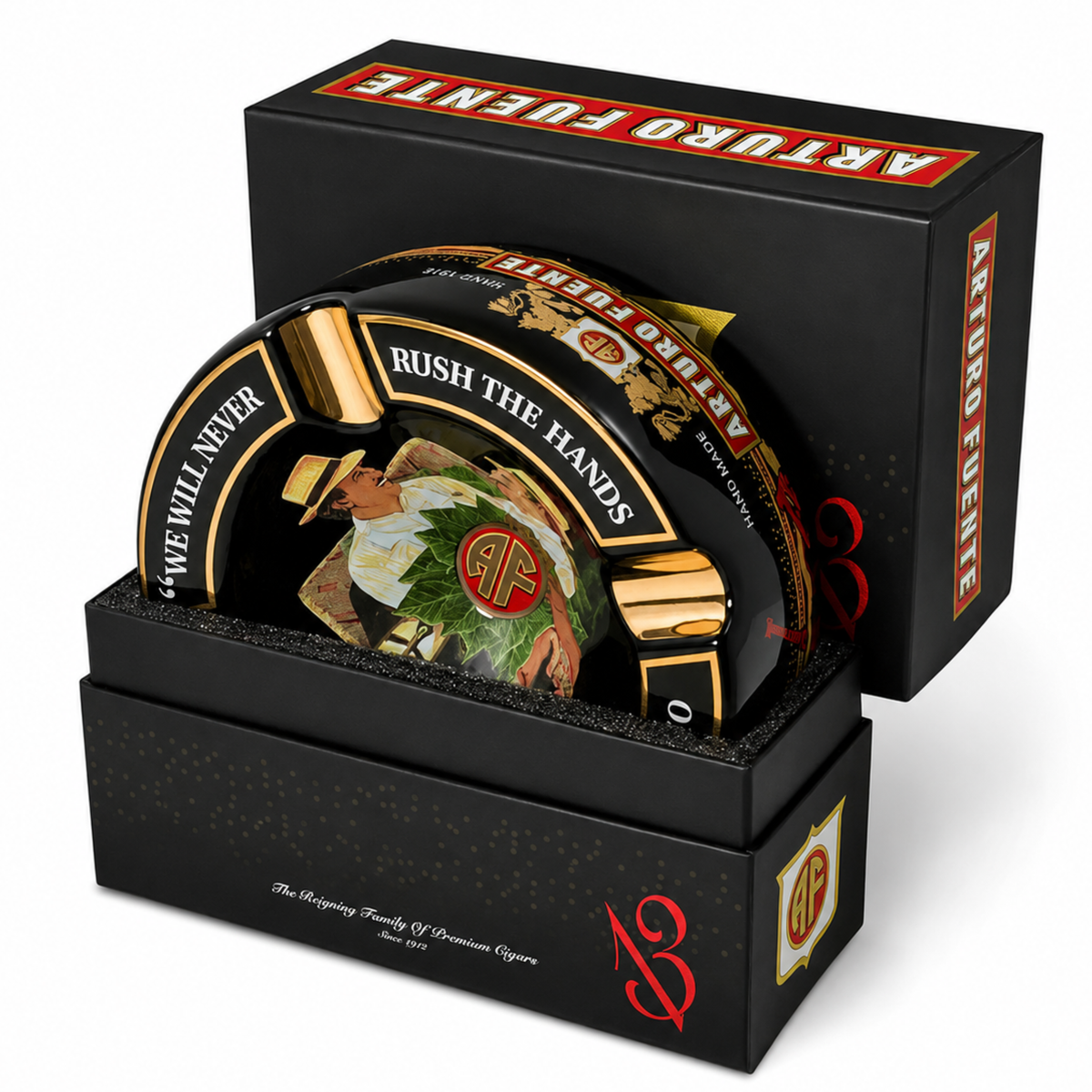 Cinzeiro Arturo Fuente De Ceramica FFox Oxo " Hands Of Time" Round Black